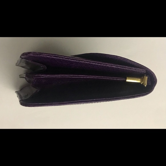 New Thai Purple Snakeskin Pocketbook Purse made in Thailand - Picture 6 of 16